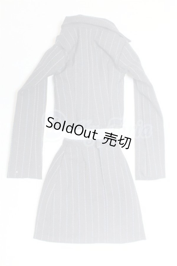 画像2: 50ｃｍドールサイズ/OF:ストライプジャケット スカート セットアップ ネイビー/0 A-26-02-18-085-NY-ZA (2)