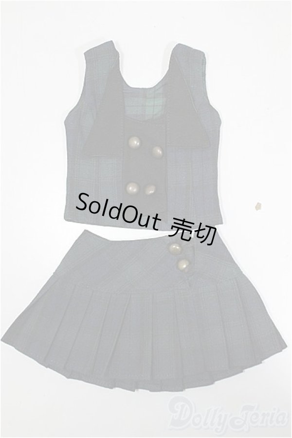 画像1: DD/OF: チェックベスト スカート セットアップ グリーン/0 A-26-02-04-294-NY-ZA (1)