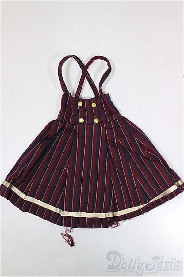 画像1: azone/OF:ジャンパースカート レジメンタル　ワイン/0 A-26-02-04-299-NY-ZA (1)