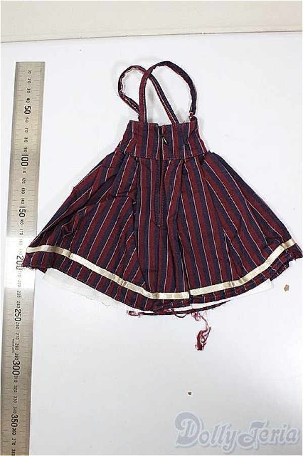 画像2: azone/OF:ジャンパースカート レジメンタル　ワイン/0 A-26-02-04-299-NY-ZA (2)