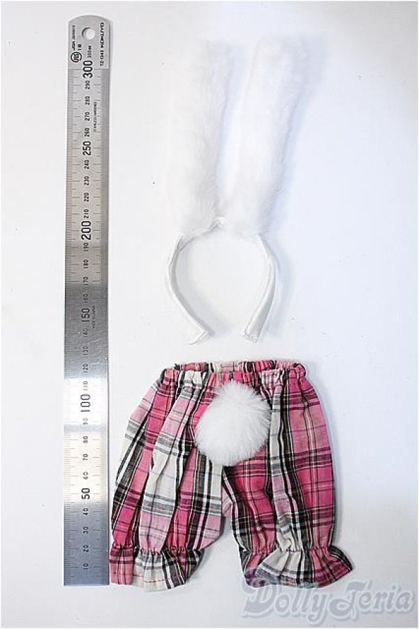 画像2: SD&DD/OF:うさぎ耳カチューシャ+うさぎしっぽ付チェックパンツ(ボークスタグ付) Y-25-03-12-092-KN-ZY (2)