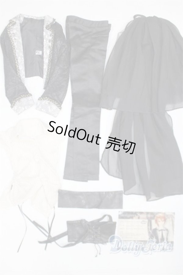 画像1: SDGｒB/OF:ブラッククロスバッスルセット/1/3　65ｃｍ　BJD　MJD　衣装　ドール用 A-25-06-04-043-NY-ZA (1)