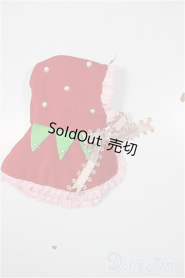 画像1: オビツ11/OF:いちごケープ（ぷらちなの杜様製）/1/12サイズ　ドール用 A-25-05-28-302-KD-ZA (1)