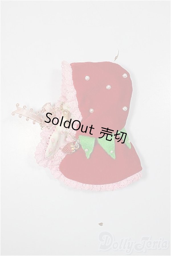 画像2: オビツ11/OF:いちごケープ（ぷらちなの杜様製）/1/12サイズ　ドール用 A-25-05-28-302-KD-ZA (2)