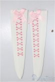 画像1: MDD/OF:ホネ編み上げニーハイ（ピンク）yam yam sugar様製/0 A-25-06-11-209-NY-ZA (1)