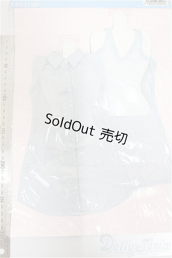 画像2: azone/OF：50ｃｍサイズ：50ストライプラインノースリーブワンピセット/0 A-25-07-02-187-NY-ZA (2)