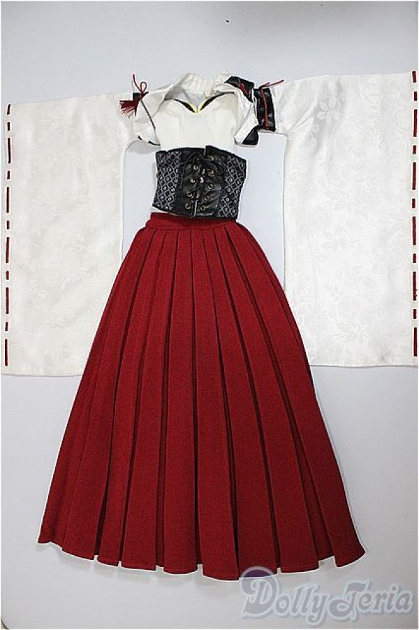 画像1: SD16G/OF:月の衣(紅赤)/1/3　70ｃｍ　BJD　MJD　衣装　ドール用 A-25-10-29-368-NY-ZA (1)