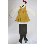 画像: SDM/OF：ジャンパースカートコーデ・ミニ(カラシ色)/1/4　40ｃｍ　BJD　MJD　衣装　ドール用 A-25-08-06-345-NY-ZA