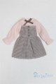 画像: 20ｃｍサイズ【復刻版初代リカちゃんサイズ】/OF:チェック柄　スカートワンピース　NO.0476-21　3サイズ1デザインby黒猫亭/ファッションドール　衣装 A-25-09-17-128-NY-ZA