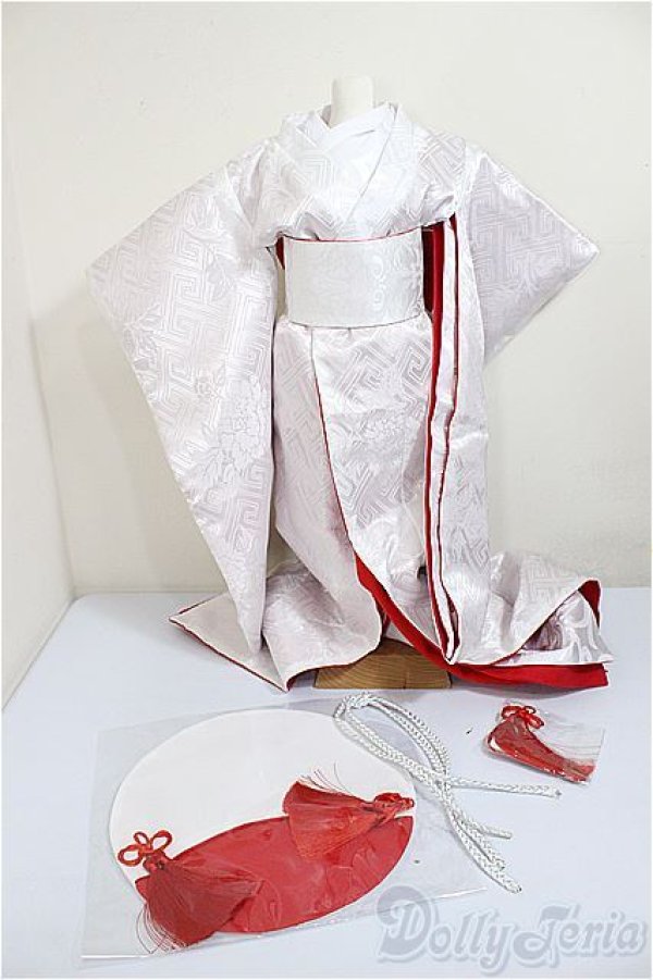画像1: SD13G/OF:白無垢‐草花紋-赤/1/3　60ｃｍ　BJD　MJD　衣装　ドール用 A-25-11-26-219-NY-ZA (1)