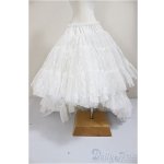 画像: SD/OF:リバーシブル・プリンセスぽんぽんパニエ（白・レース）/1/3　60ｃｍ　BJD　MJD　衣装　ドール用 A-25-10-29-168-NY-ZA