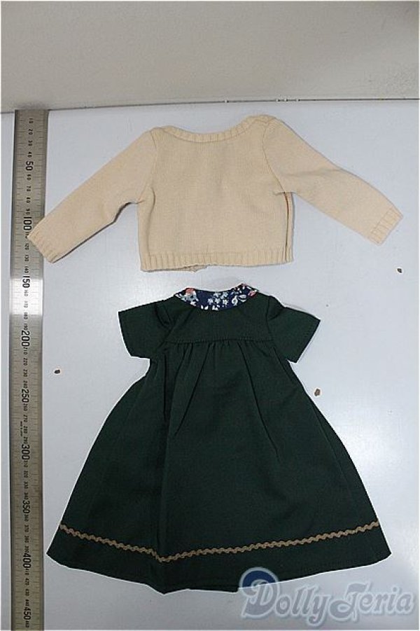 画像2: MSD/OF：よそゆきワンピセット（ダークグリーン）・ミニ/1/4　40ｃｍ　BJD　MJD　衣装　ドール用 A-25-11-26-160-NY-ZA (2)