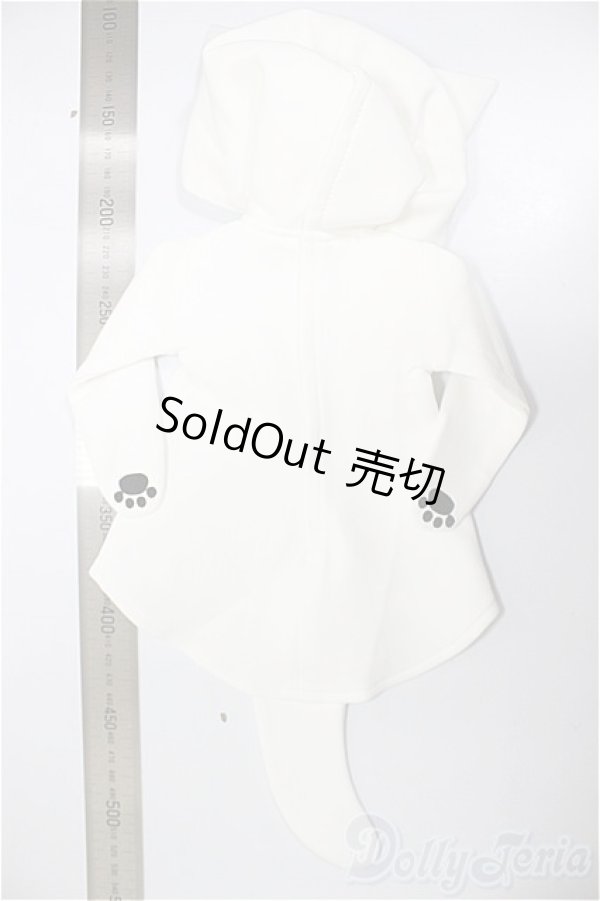 画像2: NDD/OF:白ねこパーカー・ミニ/0 A-25-12-10-130-NY-ZA (2)