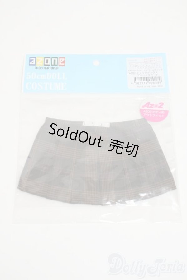 画像1: azone/OF:AZO2 チェックボックスプリーツスカート Y-26-01-28-298-NY-ZY (1)