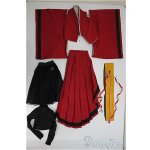 画像: SD/衣装セット 妖の衣 唐紅 (ボークス製)あやかしのころも からくれない/1/3　60ｃｍ　BJD　MJD　衣装　ドール用 A-26-01-28-382-NY-ZA