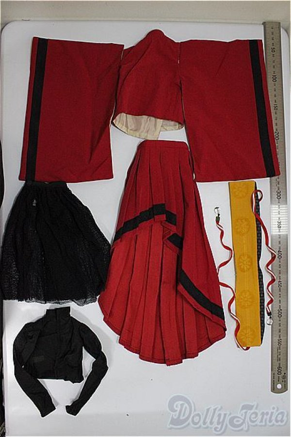 画像2: SD/衣装セット 妖の衣 唐紅 (ボークス製)あやかしのころも からくれない/1/3　60ｃｍ　BJD　MJD　衣装　ドール用 A-26-01-28-382-NY-ZA (2)