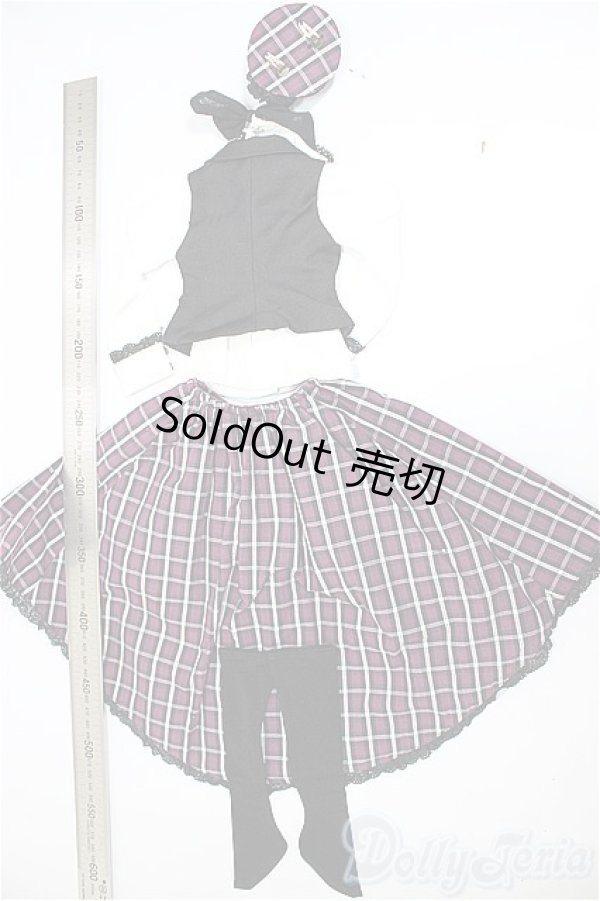画像2: DD/OF:バックロングスカートセット (紫チェック)  A-26-02-11-382-WT-ZA (2)