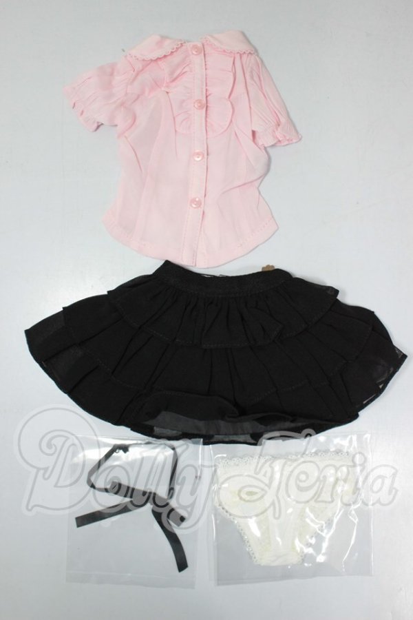 画像1: DD/OF: フリルブラウスセット(黒×ピンク) A-26-03-11-350-NY-ZA (1)