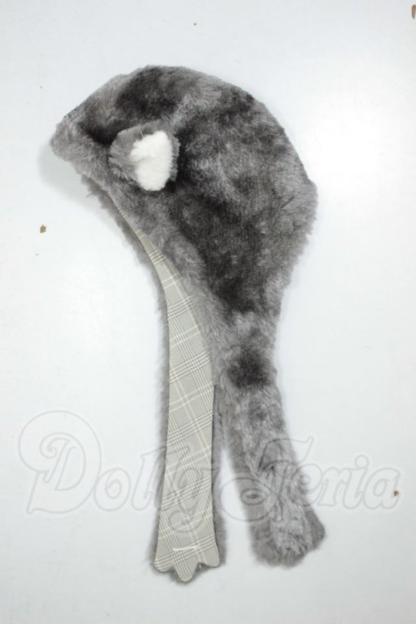 画像1: MDD/ねこみみフードマフラー(グレー) A-26-07-27-203-NY-ZA (1)