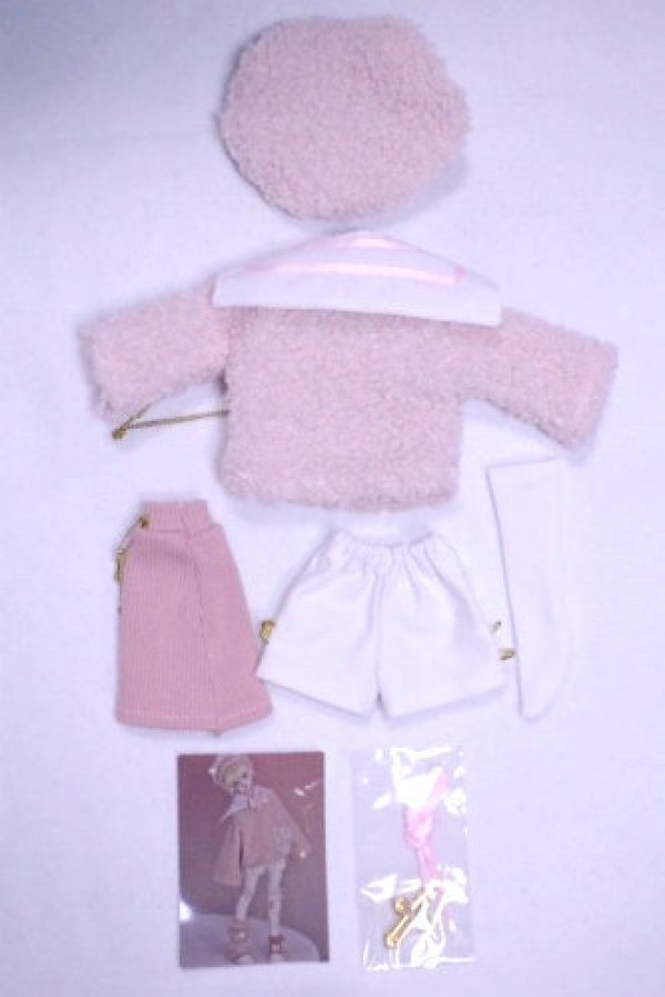 画像2: 幼SD/ふわふわセーラーセット-ピンク×ホワイト/1/6　30ｃｍ　BJD　MJD　衣装　ドール用 A-26-10-12-032-NY-ZA (2)