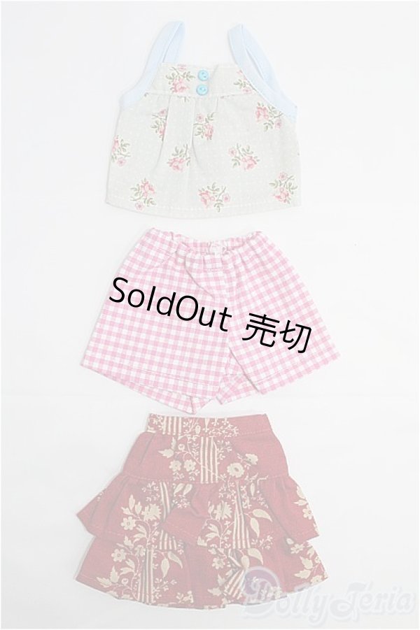 画像1: MSD/OF バラセット キャミトップ+フリルスカート+ギンガムショートパンツ/1/4　40ｃｍ　BJD　MJD　衣装　ドール用 I-25-10-26-361-YB-ZI (1)