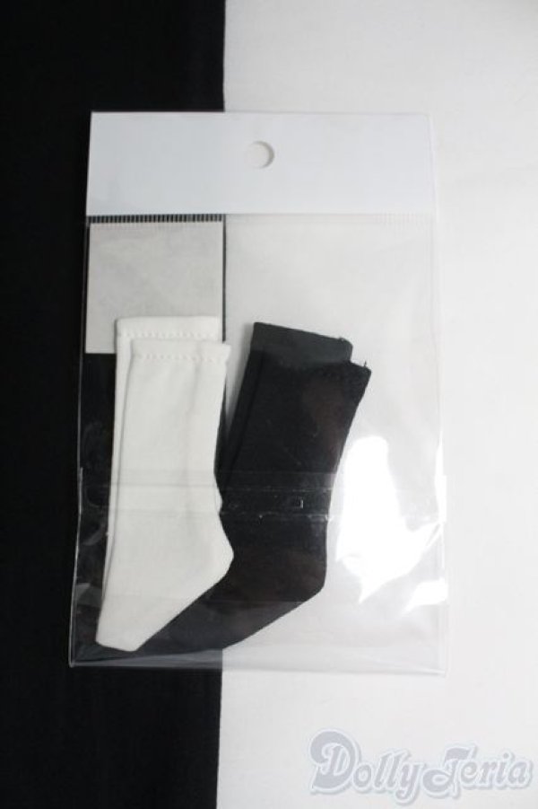 画像2: 幼SD/OF:ハイソックスセット（白＆黒）ちび/1/6　30ｃｍ　BJD　MJD　衣装　ドール用 I-25-07-20-181-KD-ZI (2)