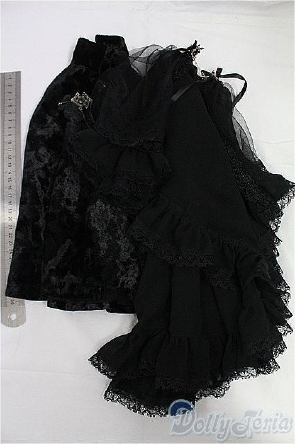 画像2: SD13G/OF:マント+黒レースオーバースカート/1/3　60ｃｍ　BJD　MJD　衣装　ドール用 I-25-10-26-145-KD-ZI (2)