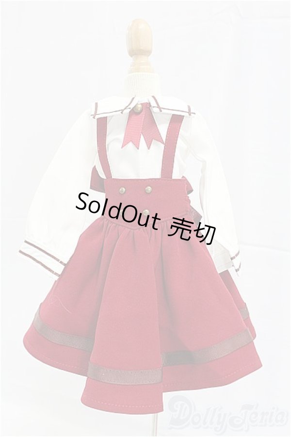 画像1: SDM/OF:ボルドーサスペンダーセット・ミニ/1/4　40ｃｍ　BJD　MJD　衣装　ドール用 I-25-11-16-033-KD-ZI (1)