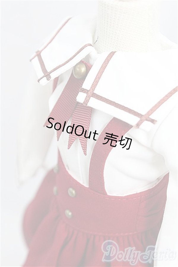 画像4: SDM/OF:ボルドーサスペンダーセット・ミニ/1/4　40ｃｍ　BJD　MJD　衣装　ドール用 I-25-11-16-033-KD-ZI (4)