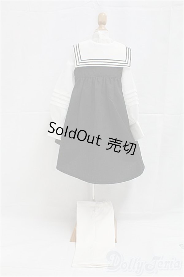 画像2: SDGｒB/OF:鏡のセーラー服セット（ノワール）/1/3　65ｃｍ　BJD　MJD　衣装　ドール用 I-25-11-30-204-KD-ZI (2)