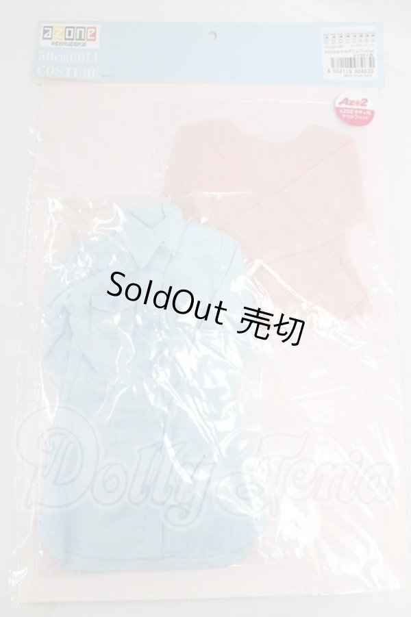 画像1: azone/OF:50cmサイズドール　衣装　AZO2さわやかデニムワンピset I-26-03-15-190-KD-ZI (1)
