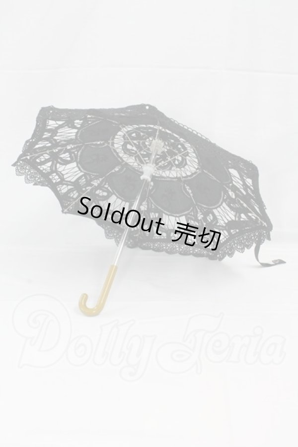 画像1: SD/ドルフィー用エレガントノワールレース日傘 I-26-03-15-330-KD-ZI (1)