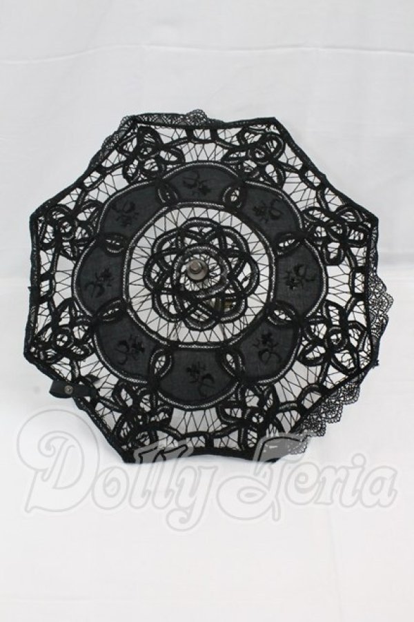 画像2: SD/ドルフィー用エレガントノワールレース日傘 I-26-03-15-330-KD-ZI (2)