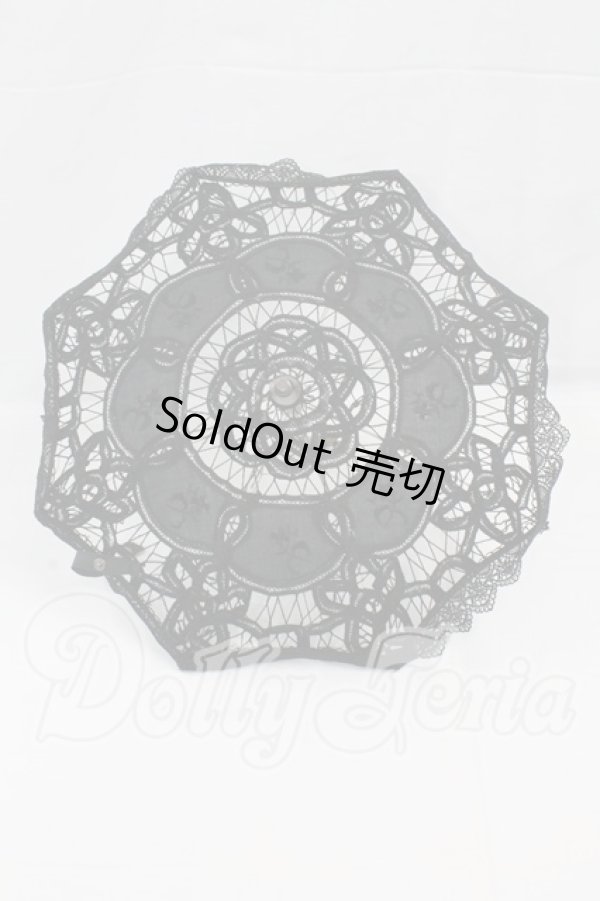 画像2: SD/ドルフィー用エレガントノワールレース日傘 I-26-03-15-330-KD-ZI (2)