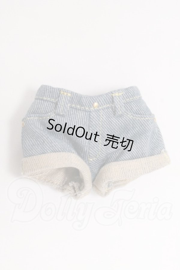 画像1: azone/OF:PNSデニムロールアップショートパンツ (ブルー) I-26-05-21-173-KD-ZI (1)