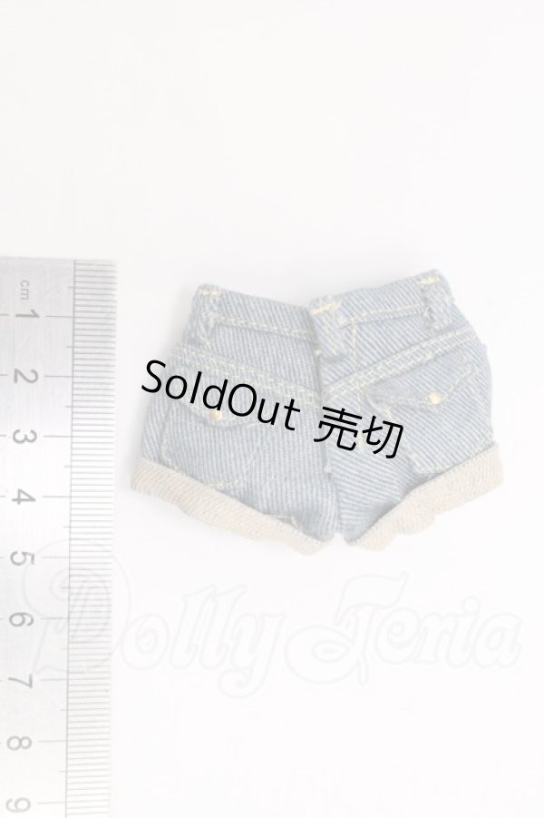 画像2: azone/OF:PNSデニムロールアップショートパンツ (ブルー) I-26-05-21-173-KD-ZI (2)