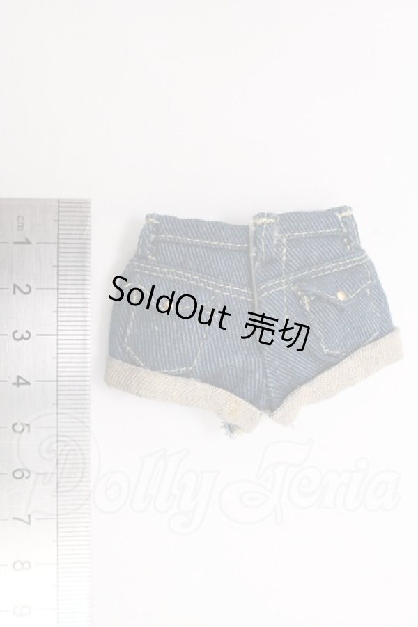 画像2: azone/OF:PNSデニムロールアップショートパンツ (ネイビー) I-26-05-21-174-KD-ZI (2)