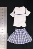画像2: azoneピュアニーモ/OF:25cmサイズドール　衣装　PNM 白襟チェックセーラー服セット I-26-05-21-182-KD-ZI (2)