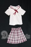 画像1: azoneピュアニーモ/OF:25cmサイズドール　衣装　PNM 白襟チェックセーラー服セット I-26-05-21-183-KD-ZI (1)