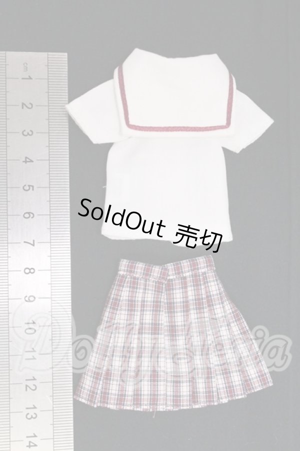 画像2: azoneピュアニーモ/OF:25cmサイズドール　衣装　PNM 白襟チェックセーラー服セット I-26-05-21-183-KD-ZI (2)