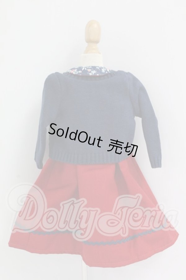 画像2: SDM＆MDD/OF：よそゆきワンピセット（ダークレッド）・ミニ I-26-07-09-318-KD-ZI (2)
