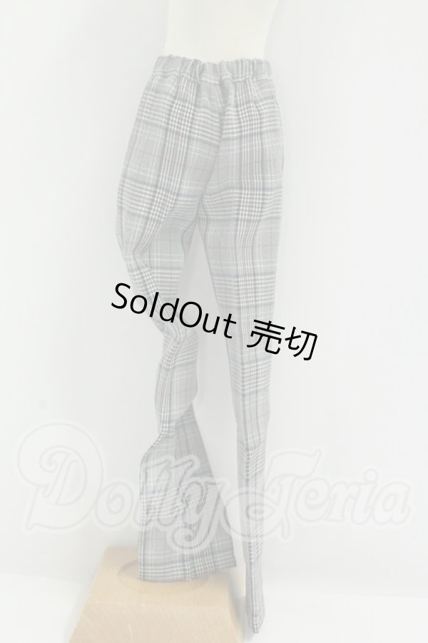 画像2: SDGrB＆SD13男の子/OF:チェックスラックス(灰) I-26-09-03-385-KD-ZI (2)