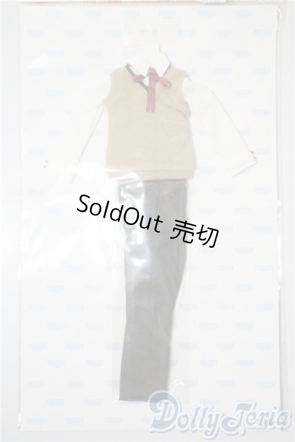 画像1: AZONE/OF:PNXS用 男の子ニットベスト制服set(キャメル×ダークブラウン) A-25-03-12-1063-TN-ZU (1)