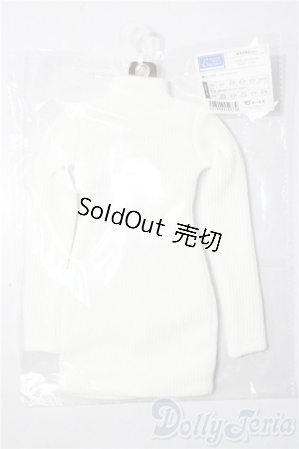 画像1: SD/OF：ハイネックリブニットワンピース（白） U-25-11-26-007-TN-ZU (1)