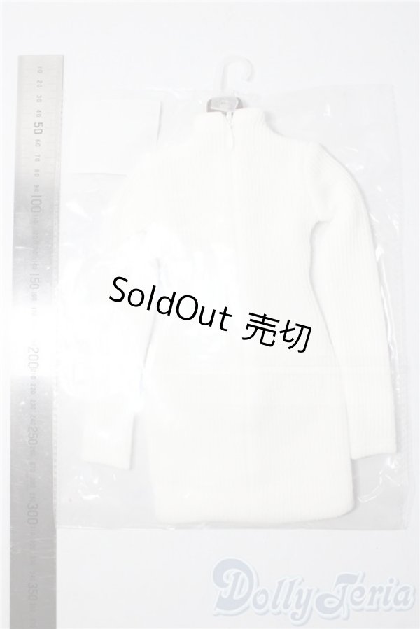 画像2: SD/OF：ハイネックリブニットワンピース（白） U-25-11-26-007-TN-ZU (2)