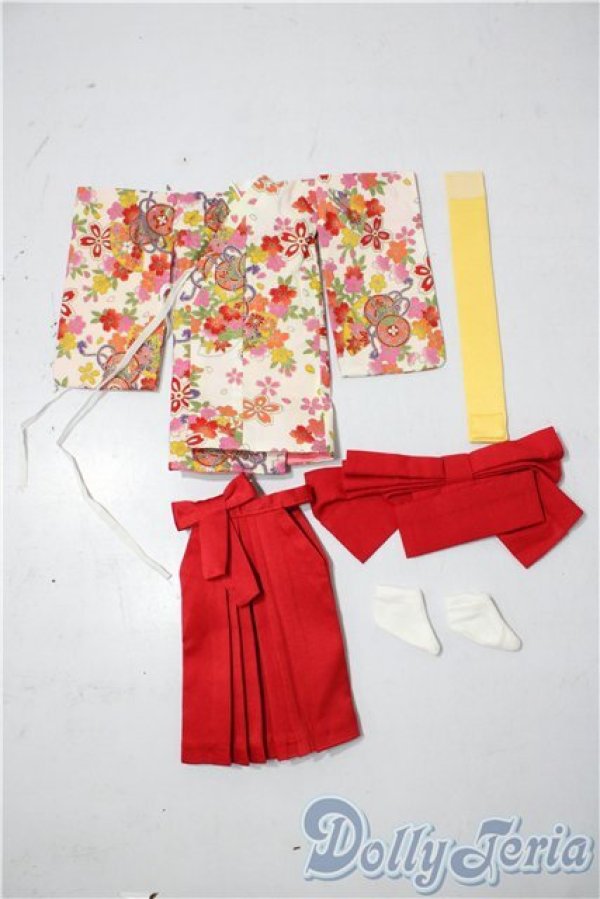 画像1: 幼SD/OF：くれない袴セット・ちび U-25-11-26-132-TN-ZU (1)