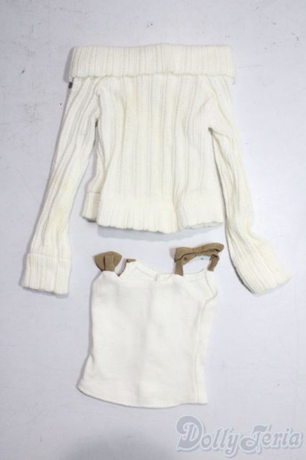 画像1: 50リボンキャミ＆オフショルダーニットSET A-26-01-28-1009-TN-ZU (1)