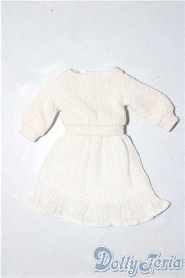 画像1: リカちゃん/OF:リトルファクトリー製　2023年22cmサイズドレスコレクション-2月　ケーブルニットワンピース A-26-02-04-1019-TN-ZU (1)