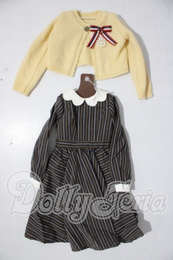 画像1: SD/OF:VOLKS製 ストライプワンピセット(クリーム) U-26-04-08-147-TN-ZU (1)