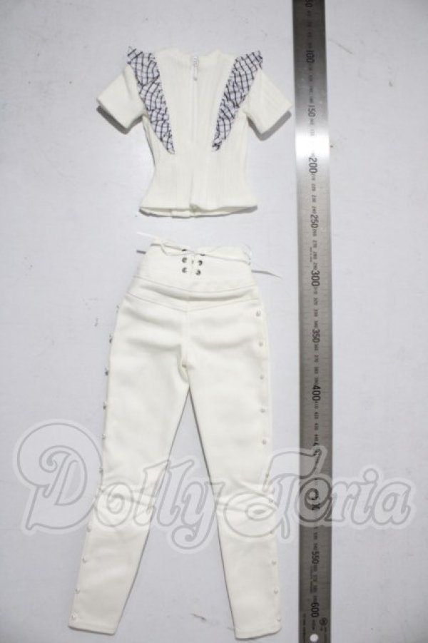 画像2: DD/OF:ホワイト×チェックスキニーセット A-26-04-08-1056-TN-ZU (2)